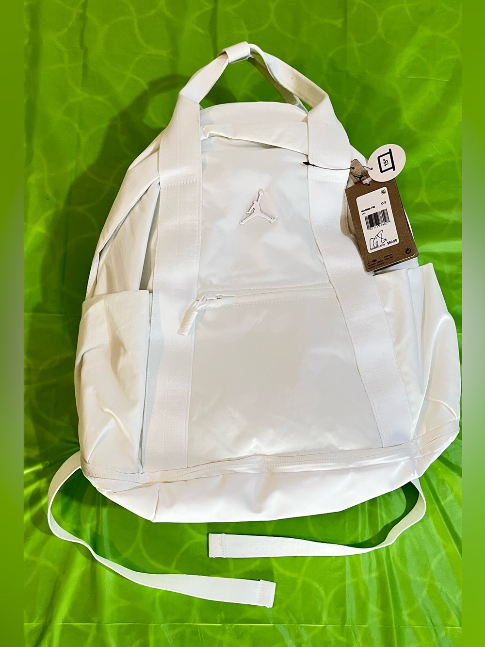NEW 🔥 Jordan White Women's & Men’s Backpack - Laptop bag Sleek for Everyday